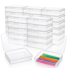 30Pcs Clear Plastic Beads Storage Containers Box with Lid, 4.5x3.4 Inches Cle...