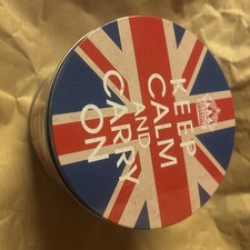 Keep Calm & Carry On Union Jack Circular Tin