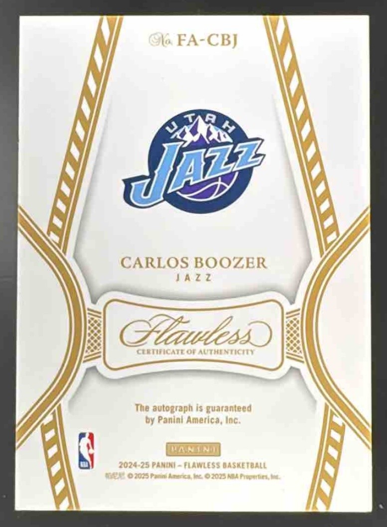 2024-25 Panini Flawless Carlos Boozer Auto Ruby /15 #36 Utah Jazz view 2