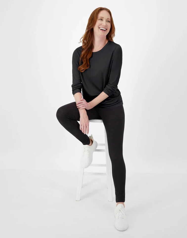 Camiseta de manga larga Hanes deportiva fresca DRI para mujer camiseta de rendimiento ropa deportiva S-2XL Foto 4 de 4