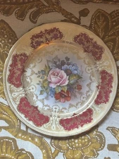 Aynsley Cabbage Rose Red Plate JA Bailey Signed And Numbered