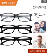 Fashion-Forward 3-Pack Reading Glasses: Blue Light Blockers for Every Style