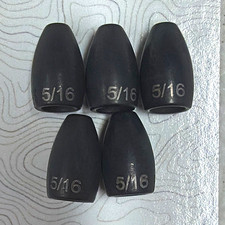 Black Tungsten Fishing Weights 5/16 oz 5 Pack