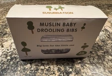 Susurration Baby Size 0-36 Months Blue (White to Navy) Muslin Drooling Bibs (6)