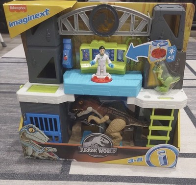 JURASSIC WORLD Scan and Glow Dino Playset with Lights Sounds Dr Wu Figure NEW