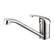 Modern Kitchen Sink Mixer Taps Swivel Spout Single Lever Tap Luna Mono Chrome