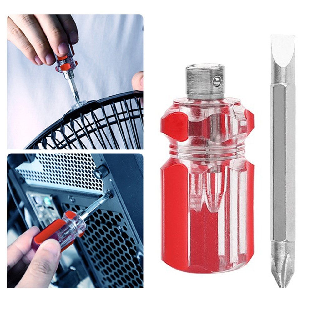 Compact Portable Carrot Head Telescopic Screwdriver with Non-Slip Grip
