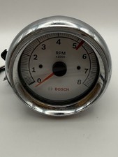 Bosch 0-8000 Rpm Tachometer White Face Chrome Pedestal Mount Vintage Style Tach Bosch 0-8000 Rpm Tachometer White Face Chrome Pedestal Mount Vintage Style Tach