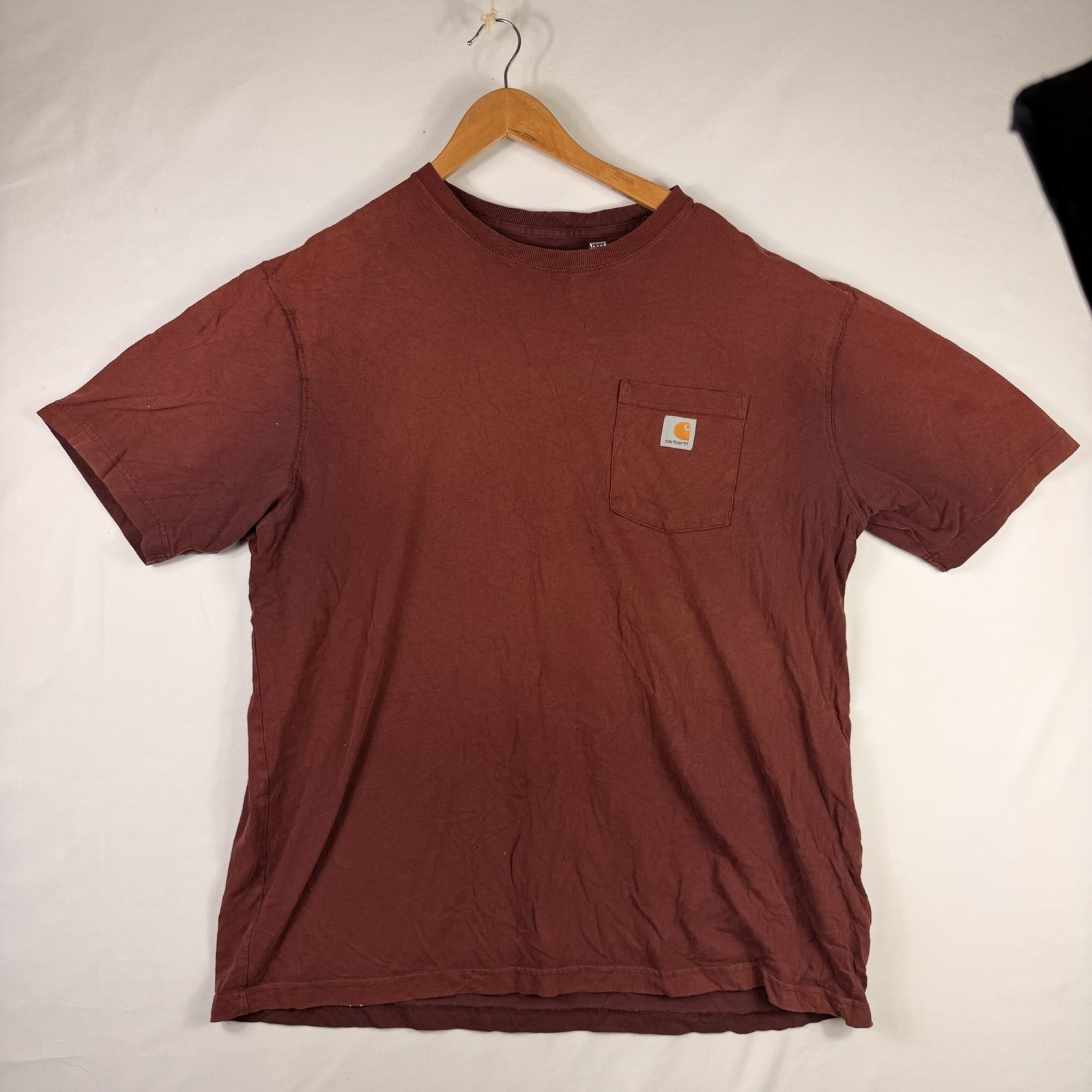 Carhartt T-Shirt Men's XL Original Fit Red Short Sleeve Pocket 100% Cotton
