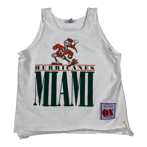 Vintage Miami Hurricanes Tank Top Large Fits Better As Medium - Boxy Fit - Picture 1 of 10