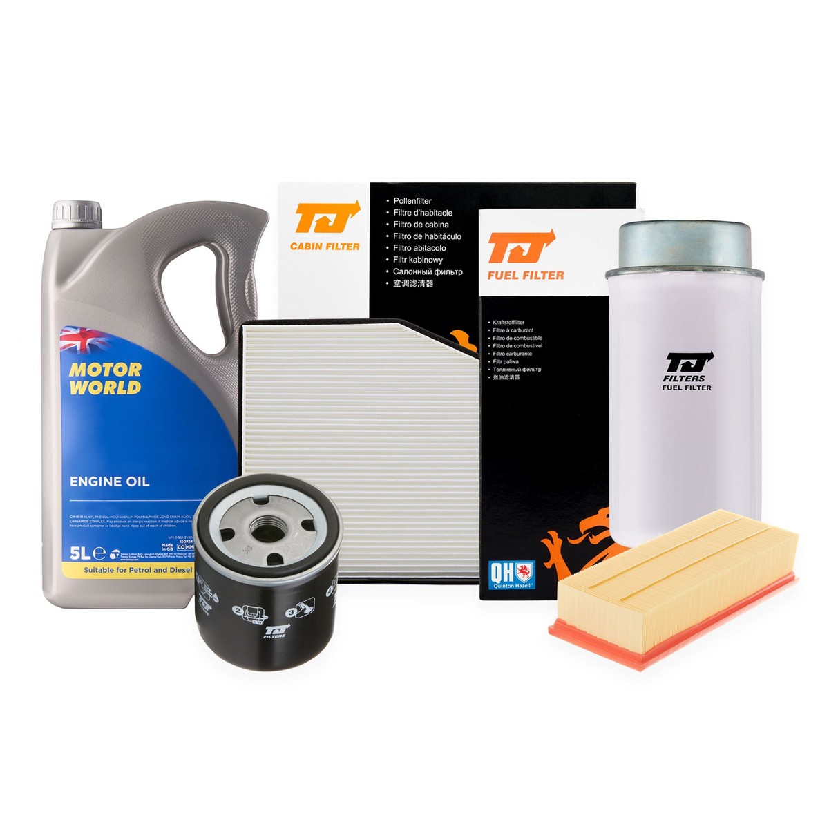 Oil & Air & Fuel Filter & Pollen Filter & 5L Engine Oil 5W30 Fits