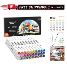 Art Markers Set with 30 Colors - Dual Tip for Illustration, Sketching More