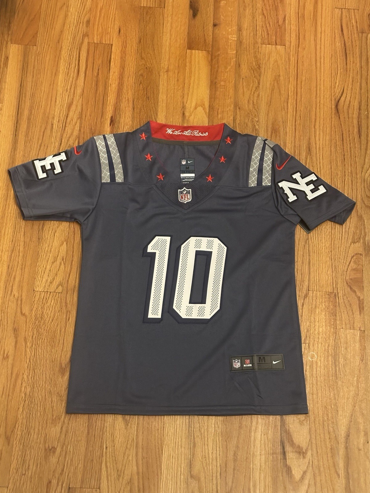 Drake Maye #10 NE Storm Blue Patriots KIDS Jersey YOUTH MEDIUM Stitched Jersey