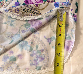 Vtg Carole Sleeveless Floral Purple Lace Sleep Dress Lingerie Gown NWOT-Small
