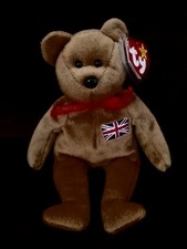 TY Beanie Baby Britannia UK EXCLUSIVE BRITISH FLAG Teddy Bear Indonesia MWMT