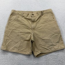 VTG Carhartt Mens Tan Cotton Duck Canvas Carpenter Utility Shorts Size 42