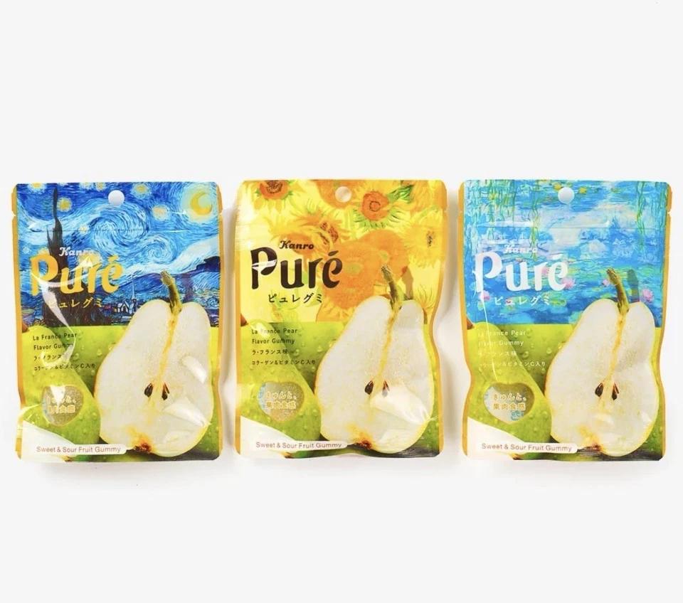 日本 Gummies Kanro Pure Gummy Art Collection – La France Pear 52g × 6 包 — 第 2/4 张图片