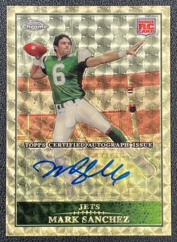 1/1 MARK SANCHEZ 2009 TOPPS CHROME #TC220 ROOKIE AUTO SUPERFRACTOR RC 1/1 JETS