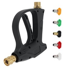 4000 PSI Pressure Washer Gun 1/4" with 5 Nozzles Car Wash Foam Spray Short Wand