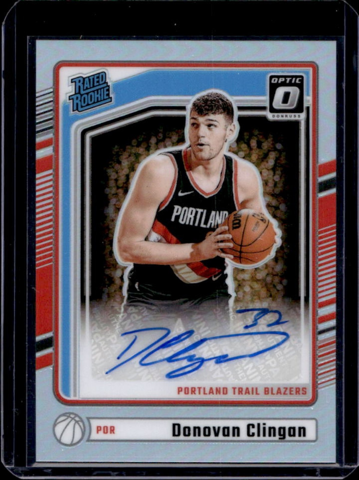 2024-25 Donruss Optic Donovan Clingan Rated Rookie Holo RC Auto #304