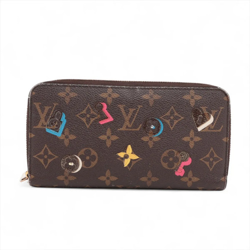 Louis Vuitton Monogram LOVE LOCK Zippy Wallet M64116 Pink Zip Round Wallet
