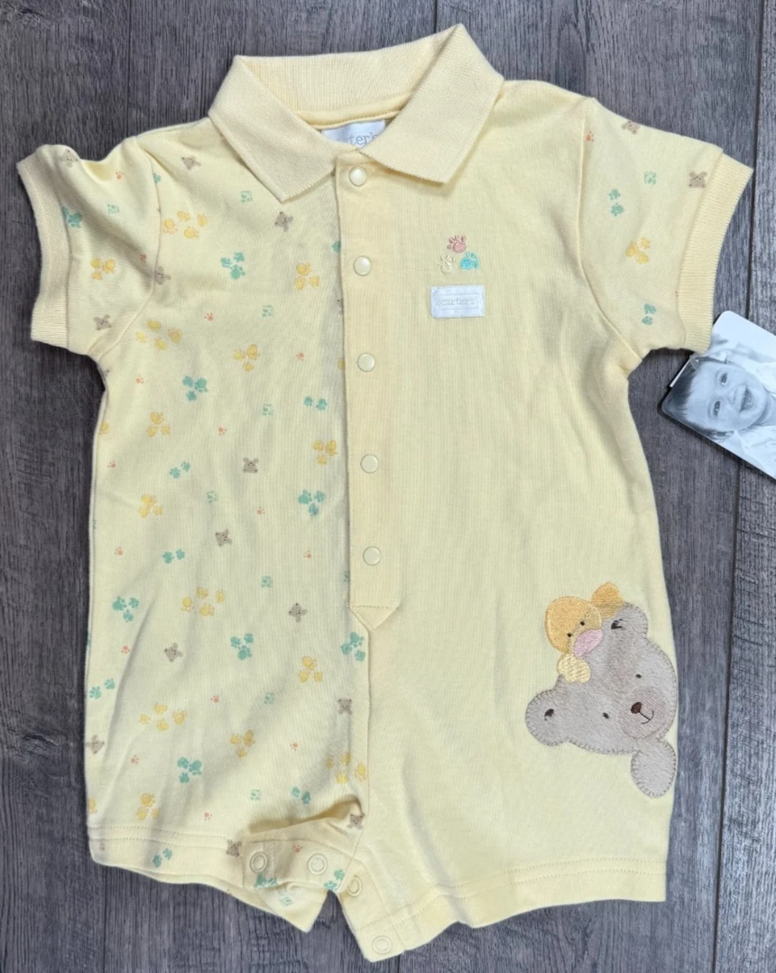Baby Boy Clothes New Vintage Carter's 3-6 Month Yellow Bear Duck Romper Outfit