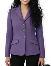 189 Polo Ralph Lauren Cropped Purple Italian Wool Button Blazer 10 598