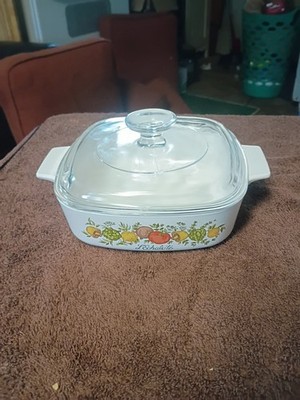 ULTRA RARE  CorningWare Spice Of Life A-1-B with Pyrex #34 lid (L'echalote)