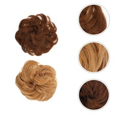 2Pcs Reusable Synthetic Hairpiece Wig Hair Rope Ponytail Holder Assorted Color