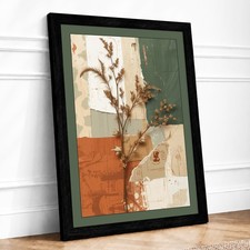 Vessel and Stem Study Boho Framed Wall Art Print Large Picture Ready to Hang