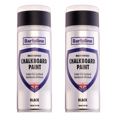 2x Bartoline Tafelfarbe schwarz alle Oberflächen Türen Wände Möbel 400 ml