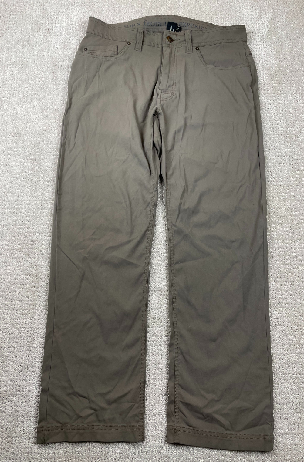 Prana Pants Mens Size 32 Brown Slim Fit Stretch Utility Hiking Outdoors Gorpcore