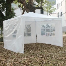 LEADZM 10'x10' CANOPY Wedding Tent Gazebo Waterproof White
