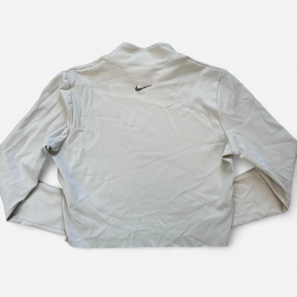 Camiseta para mujer Nike Yoga Dri-Fit cuello falso manga larga talla M - crema/gris claro Foto 2 de 4