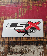 Lsx Flag Chrome Sticker Ls X For C10 Corvette Camaro Gm Ls Swap Vinyl Decal