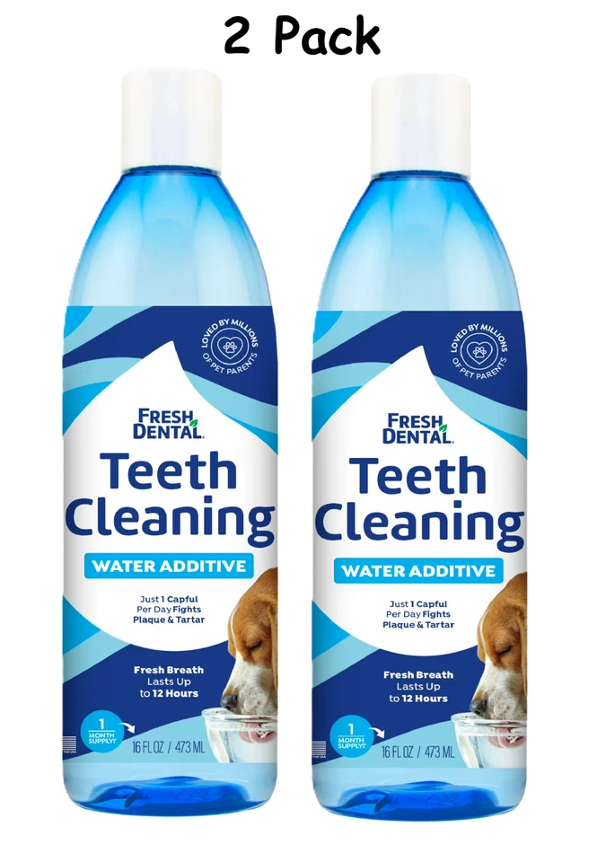 BRANDED Naturel Promise Fresh Dental Water Additive for Dogs, Breath & Teeth, 16 oz,2 Pk
