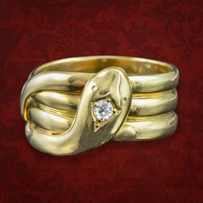 Antique Victorian Diamond Snake Ring 0.10ct Diamond