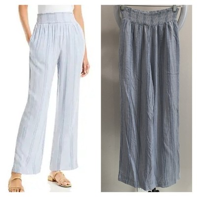 RAILS Womens sz Small/Medium Newport Stripe Blue White BRENDON Linen Blend Pant
