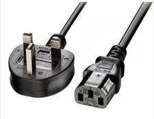  2m Power Supply Mains Cord Kettle Lead Cable UK TV  IEC C13 Printers PC