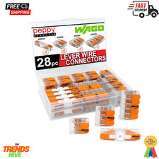 WAGO 221 Lever Nuts 28pc Compact Splicing Wire Connector Assortment with Case...