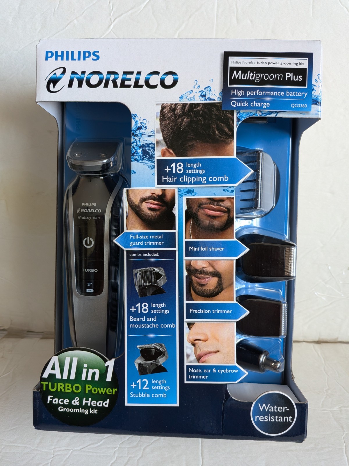 Philips Norelco Multigroom Grooming kit, QG3360 3390 All-in-one trimmer New