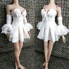 Female White Skirt Dress Clothes Fit for 12" Action Figure Warrior 1/6 Fashion