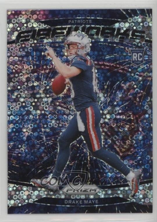 2024 Panini Prizm Fireworks No Huddle Prizm Drake Maye #22 Rookie RC 15ik