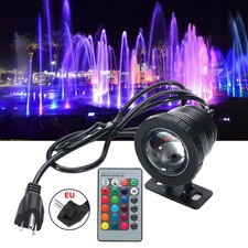 NEW RGB LED Submersible RGB Pond Spot Lights Swimming Pool Fountain IP68 Remote