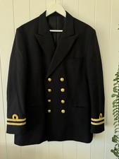 Vintage Fletcher Jones Black Double Breasted Blazer Military Jacket