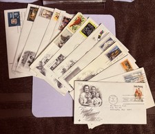 USPS First Day of Issue 1972: Lot Of 13 Stamps - American History With COA