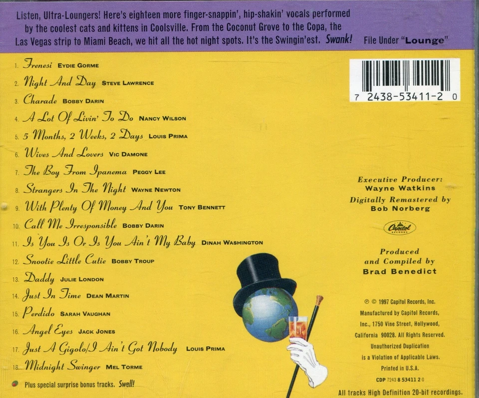 CD - Ultra-Lounge Wild, Cool & Swingin' Too! Louis Prima, Vic Damone, Mel Torme Foto 2 de 3