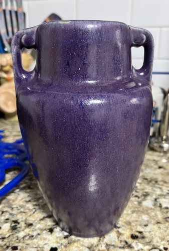 Fulper Pottery Two-Handled Matte Purple #659 Vase c1917-1920 - Picture 2 of 8