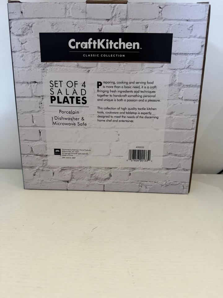 "Juego de 4 platos de ensalada cupé de cocina de 8"" - porcelana blanca maciza nuevos en caja" Foto 2 de 4