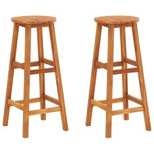 Lot de 2 Tabourets de Bar Chaises Bistrot Pub Bois d'Acacia Massif vidaXL